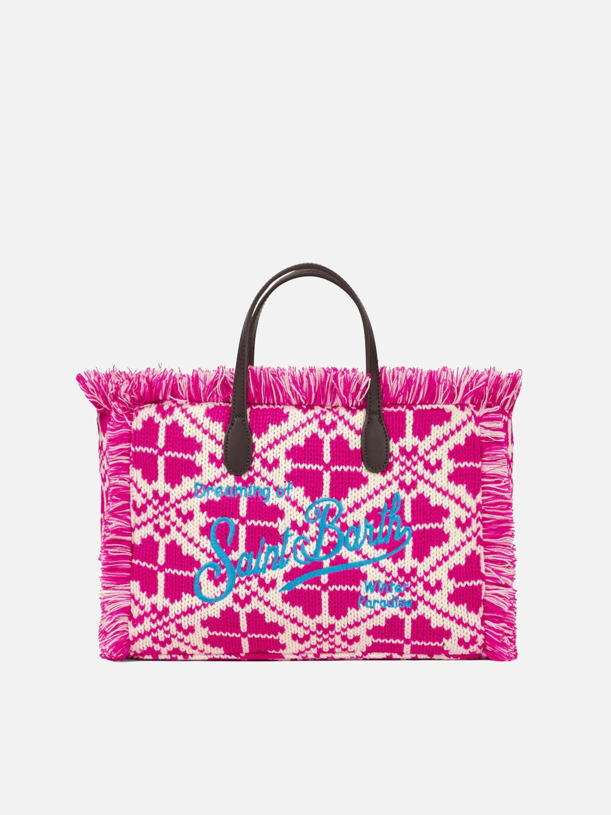 Colette wooly handbag with fair isle pattern - MC2 Saint Barth
