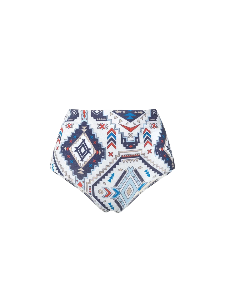 Woman high waist swim briefs with ethnic print - MC2 Saint Barth