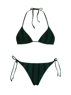 Woman lurex striped triangle bikini - MC2 Saint Barth