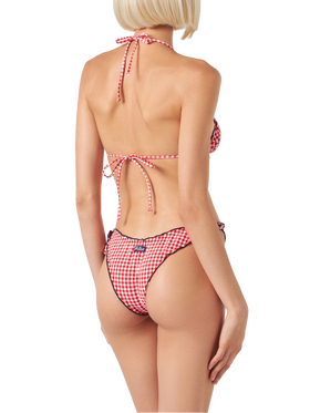 Woman triangle bikini with gingham print - MC2 Saint Barth