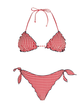 Woman triangle bikini with gingham print - MC2 Saint Barth