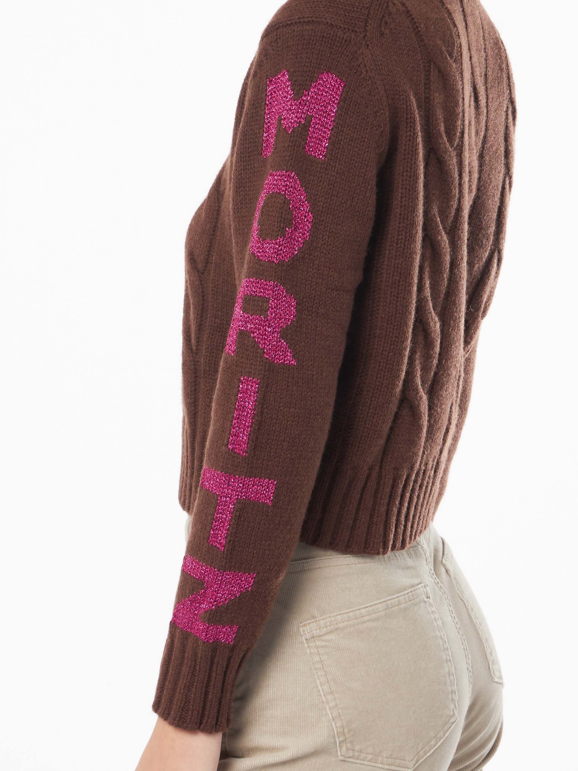 Woman turtleneck braided sweater with Saint Moritz jacquard - MC2 Saint Barth