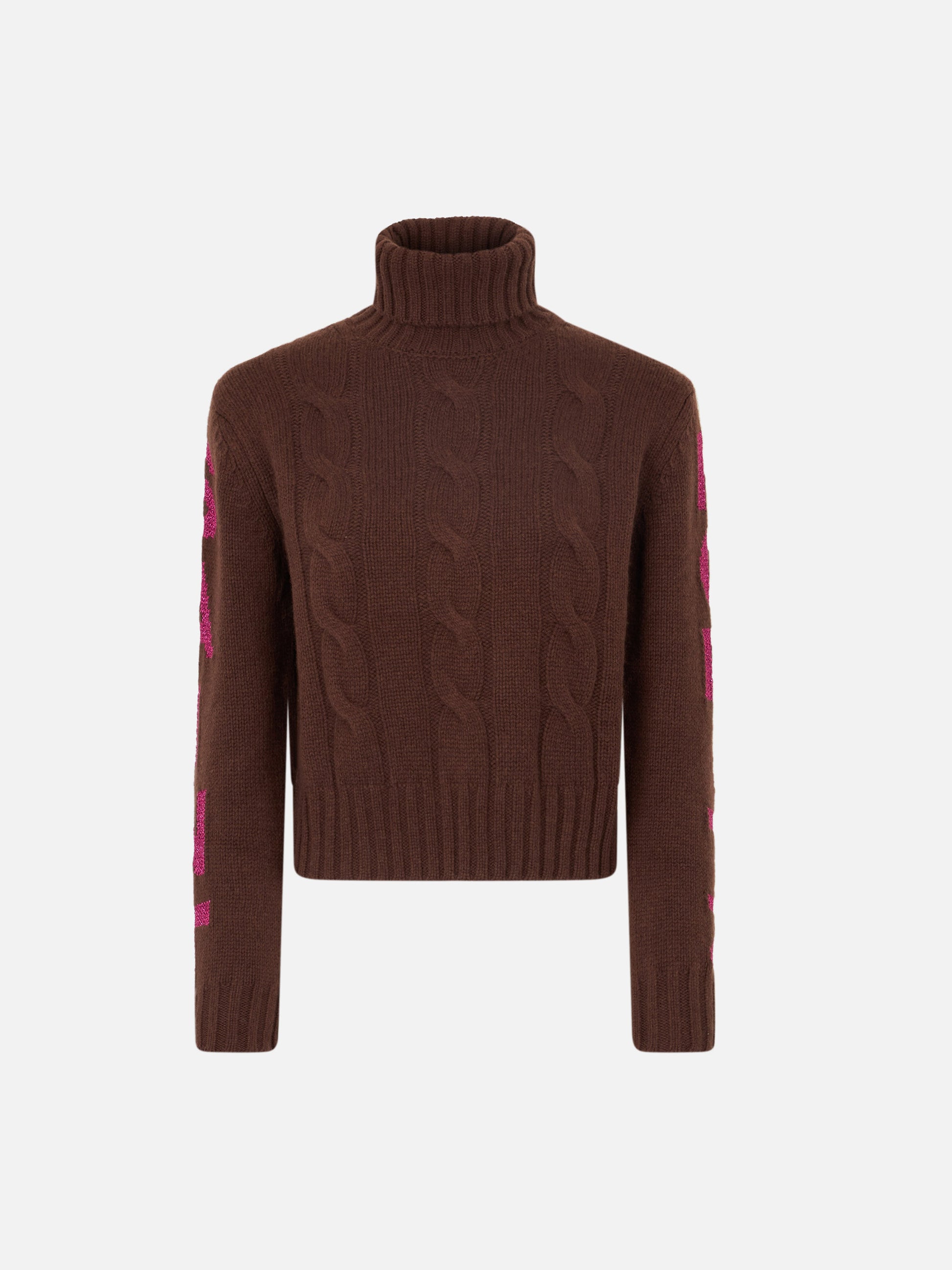 Woman turtleneck braided sweater with Saint Moritz jacquard - MC2 Saint Barth