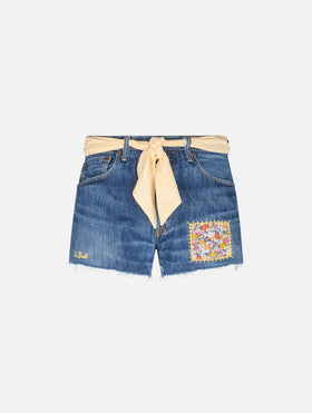 Woman Libby denim shorts Arizona | MADE WITH LIBERTY FABRIC - MC2 Saint Barth