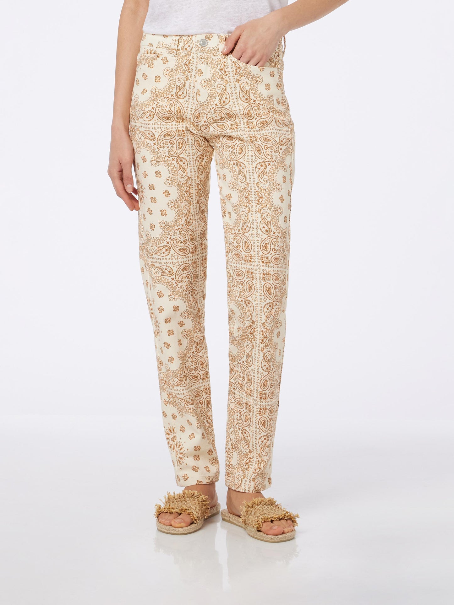 Woman off-white bandanna print denim Belleville - MC2 Saint Barth