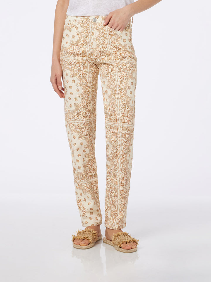 Woman off-white bandanna print denim Belleville - MC2 Saint Barth