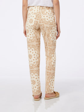 Woman off-white bandanna print denim Belleville - MC2 Saint Barth