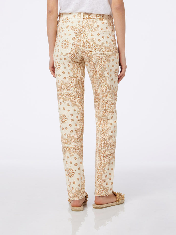Woman off-white bandanna print denim Belleville - MC2 Saint Barth