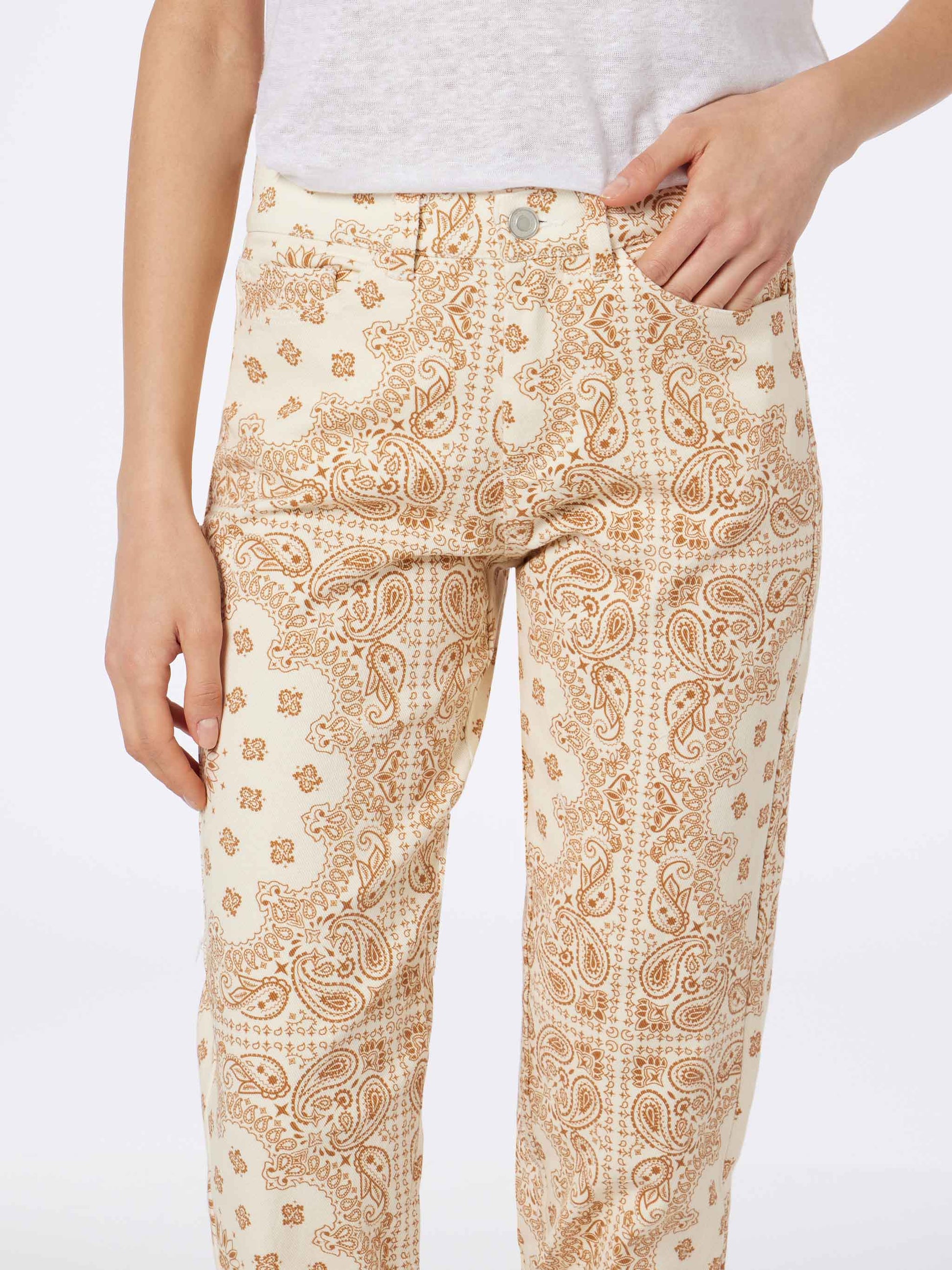 Woman off-white bandanna print denim Belleville - MC2 Saint Barth