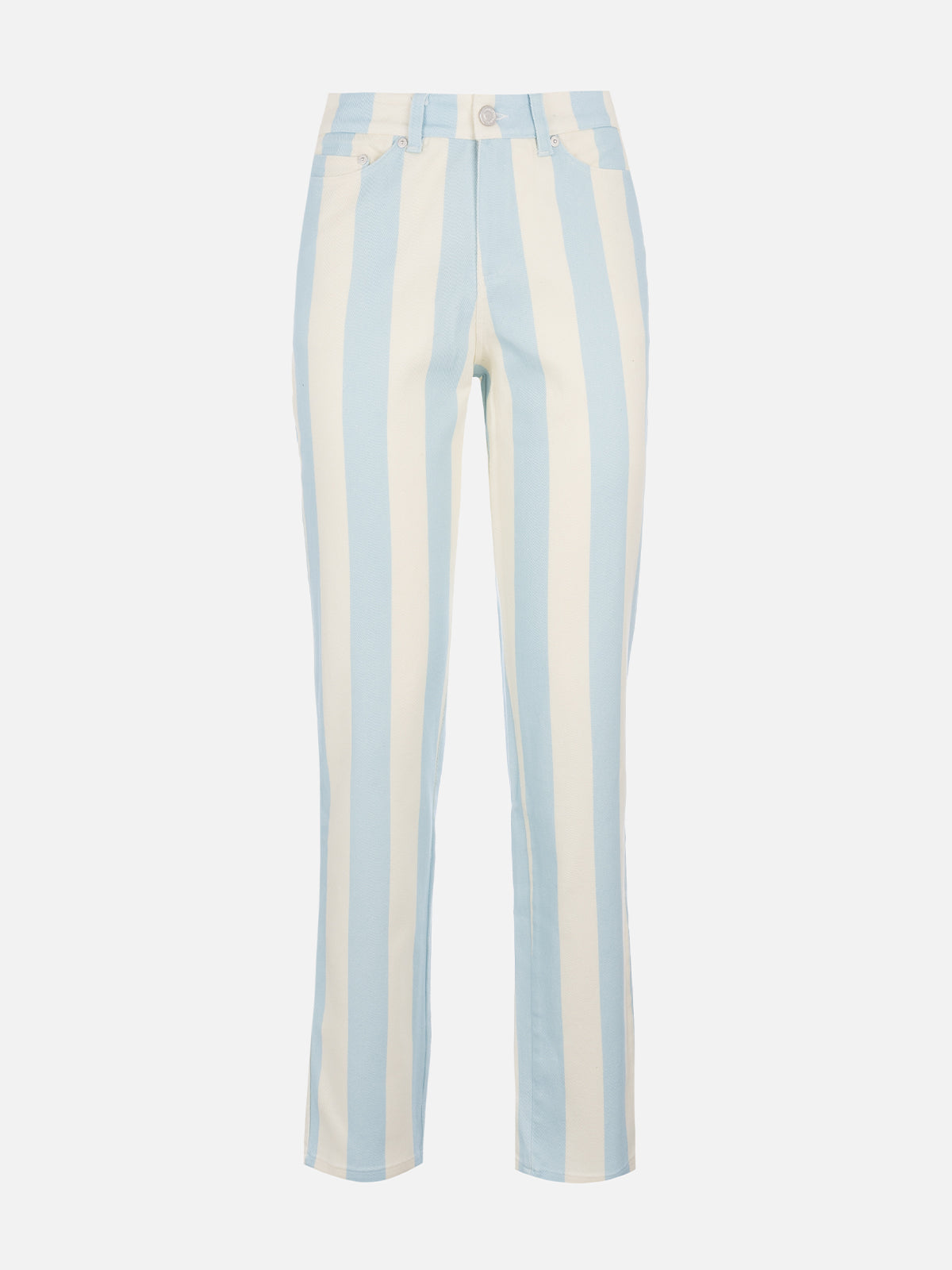 Woman light blue striped print denim Belleville - MC2 Saint Barth