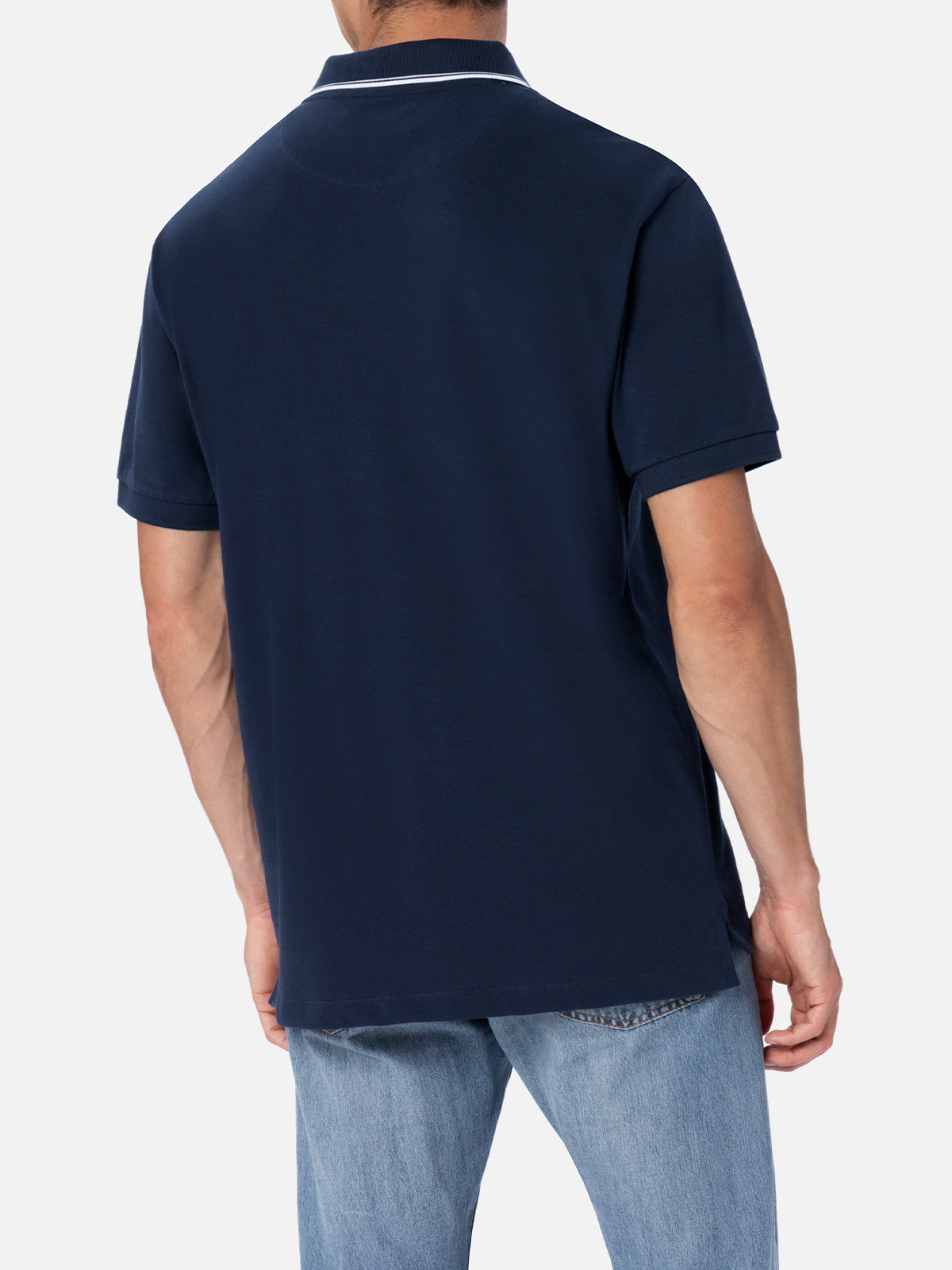 Man blue cotton piquet polo shirt Beverly Hills - MC2 Saint Barth