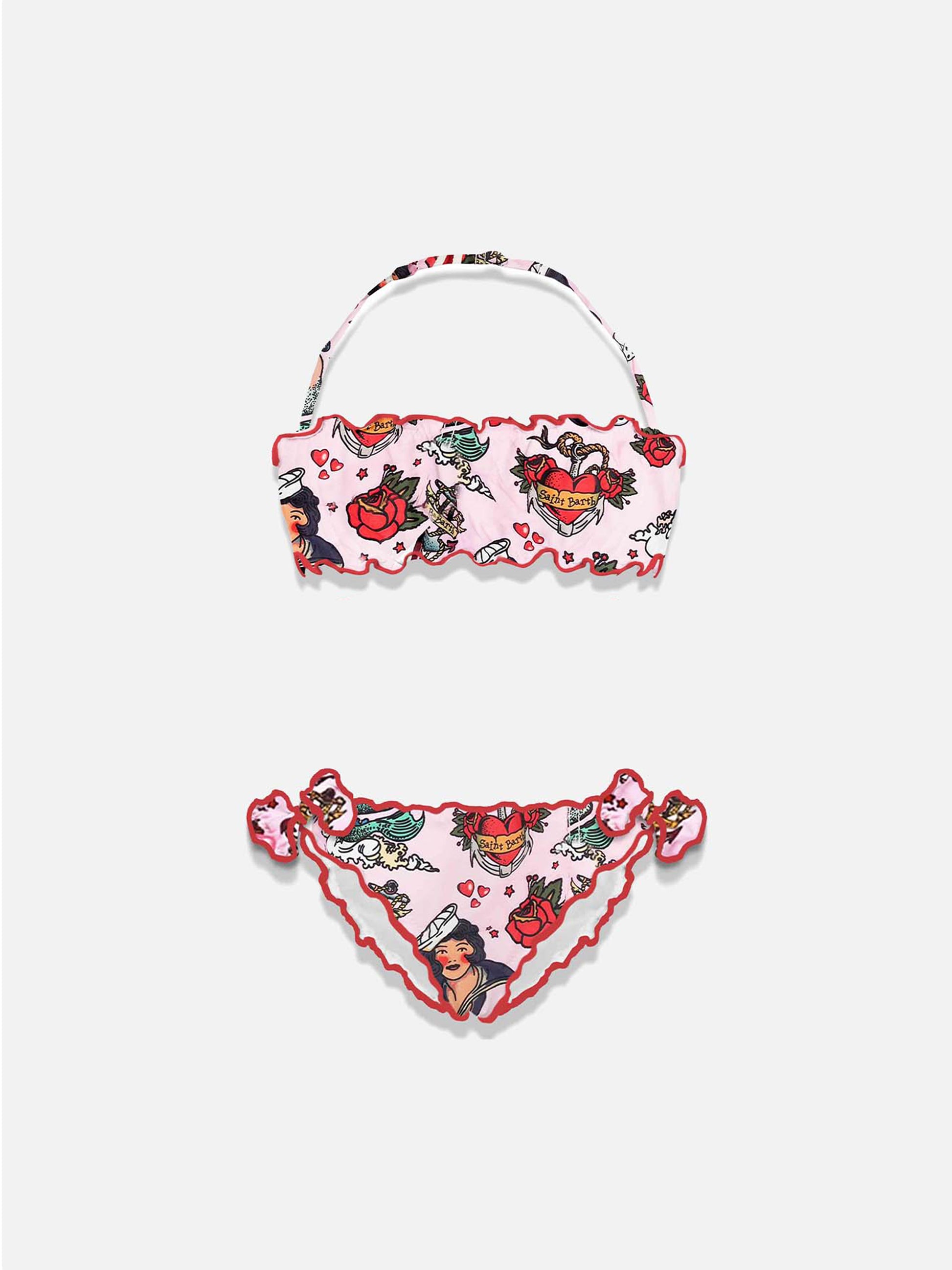 Girl bandeau bikini with mermaid print - MC2 Saint Barth