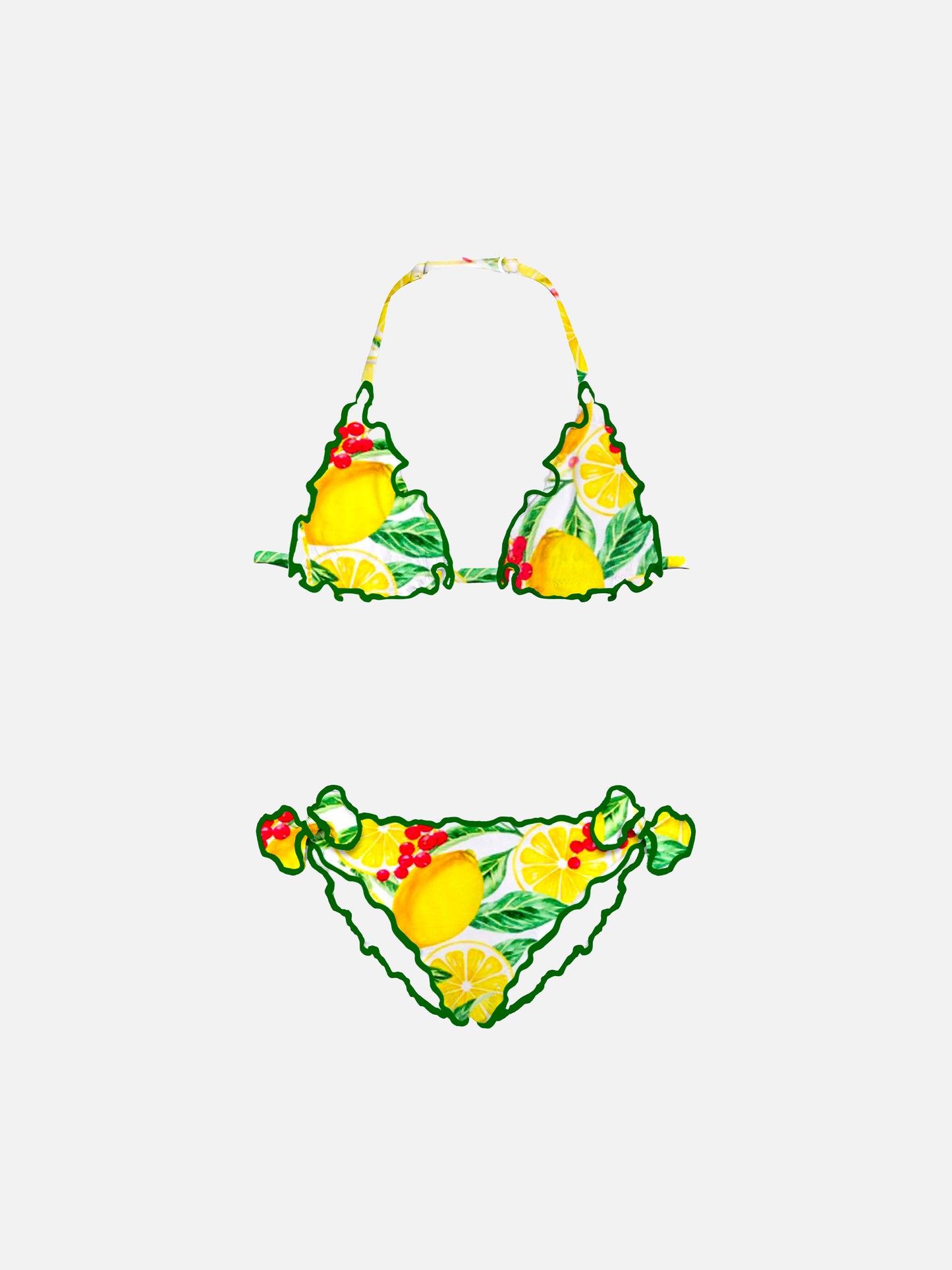 Girl triangle bikini with lemon print - MC2 Saint Barth