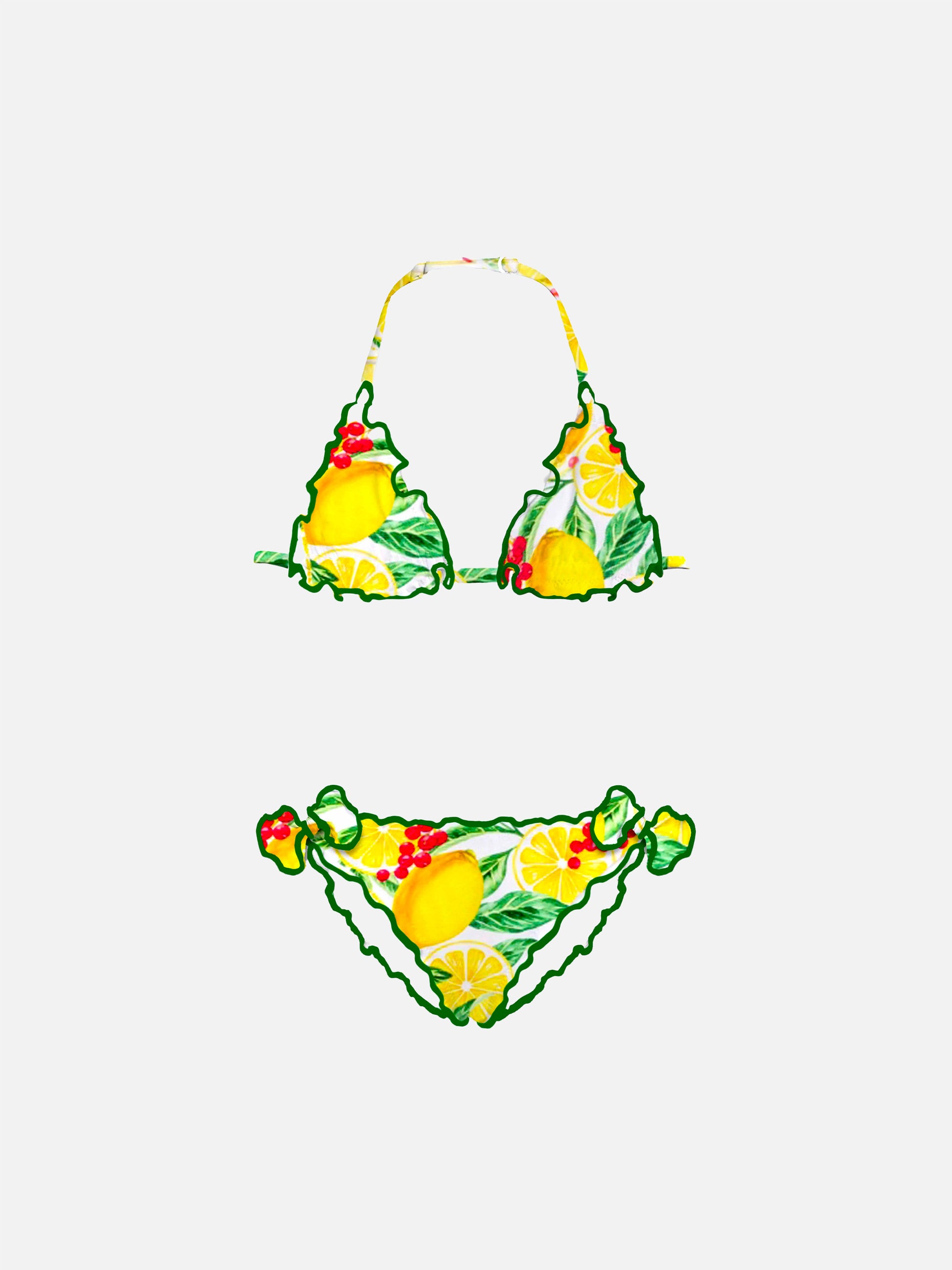Girl triangle bikini with lemon print - MC2 Saint Barth