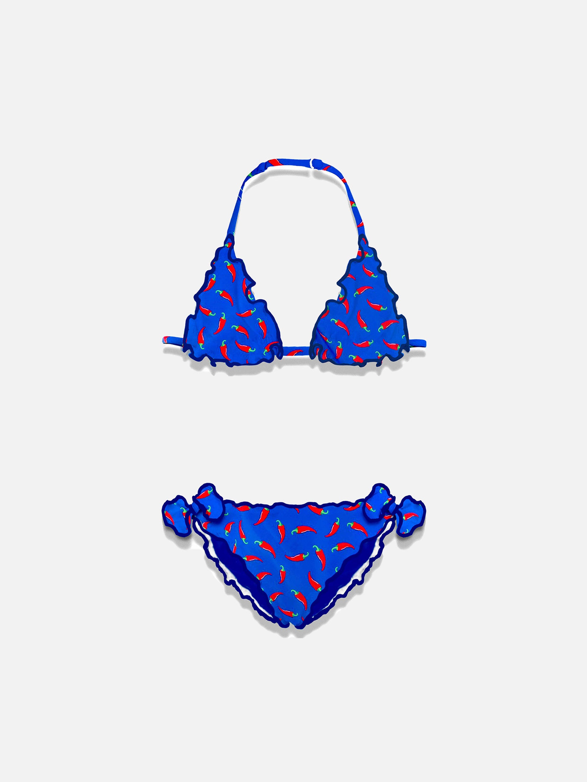 Girl triangle bikini with chili pepper print - MC2 Saint Barth