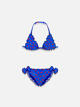Girl triangle bikini with chili pepper print - MC2 Saint Barth