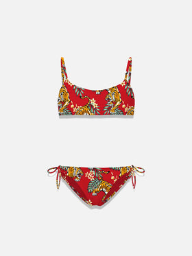 Girl bralette bikini with tiger print - MC2 Saint Barth