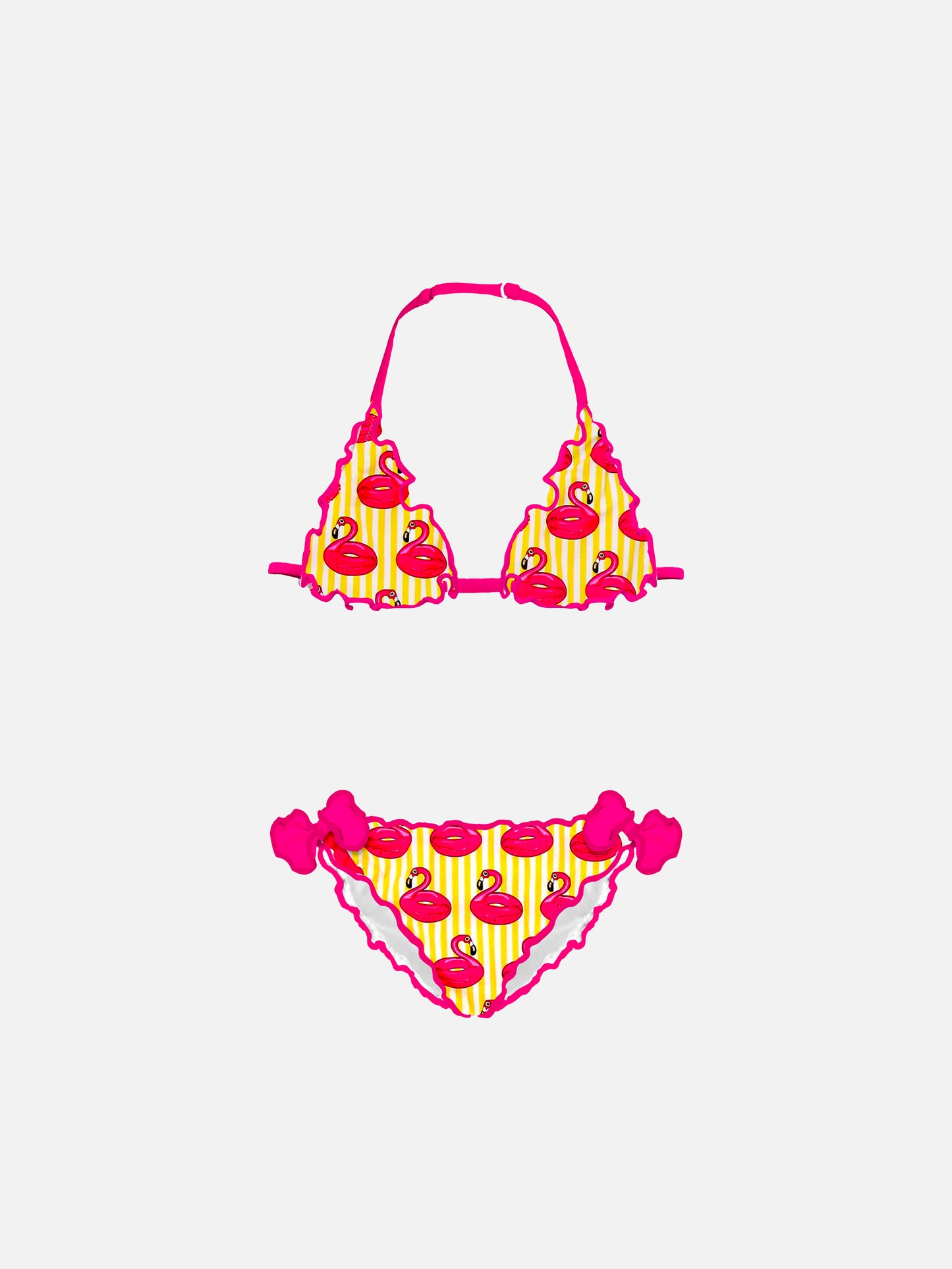 Girl triangle bikini with flamingo print - MC2 Saint Barth