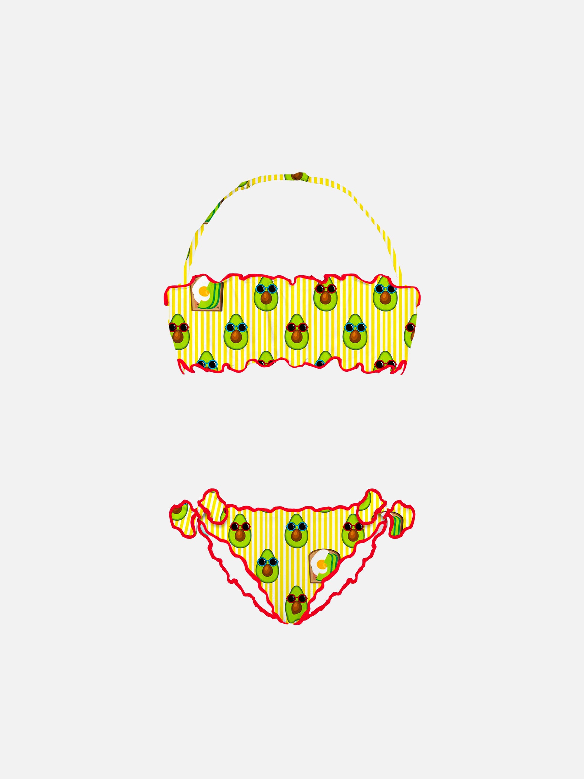 Girl bandeau bikini with avocado print - MC2 Saint Barth