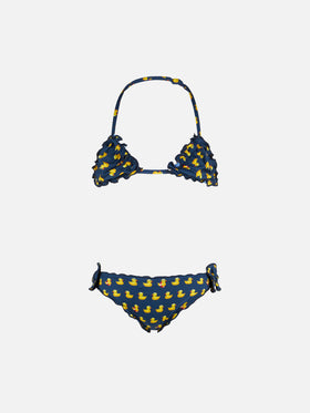 Girl triangle bikini with ducky print - MC2 Saint Barth