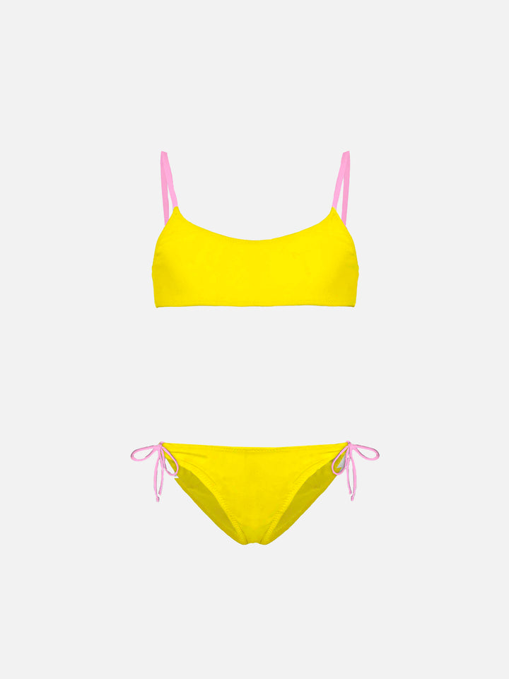 Girl's bralette bikini with St. Barth addicted embroidery - MC2 Saint Barth