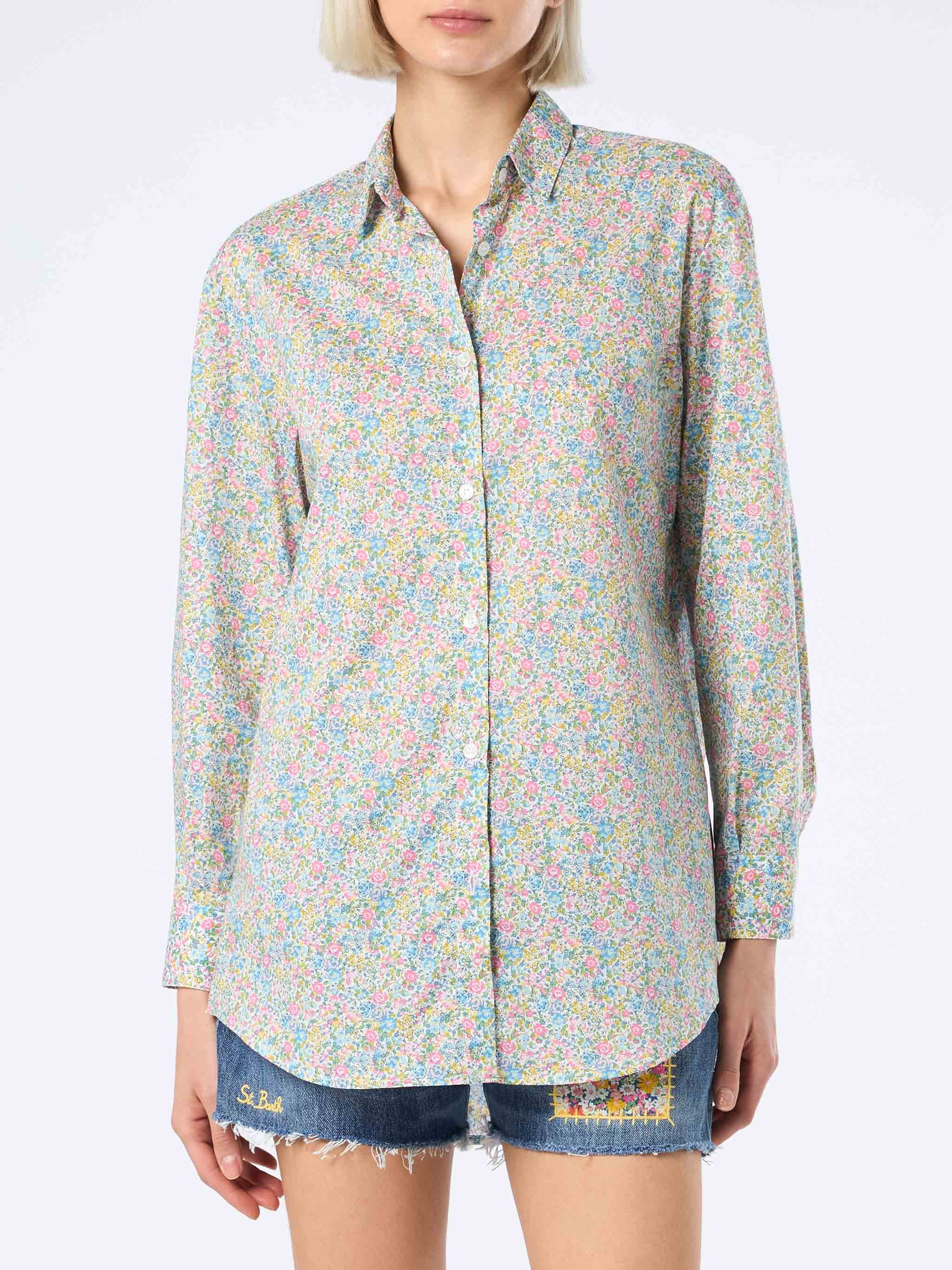 Woman cotton shirt Brigitte with Emma & Georgina print | MADE WITH LIBERTY FABRIC - MC2 Saint Barth