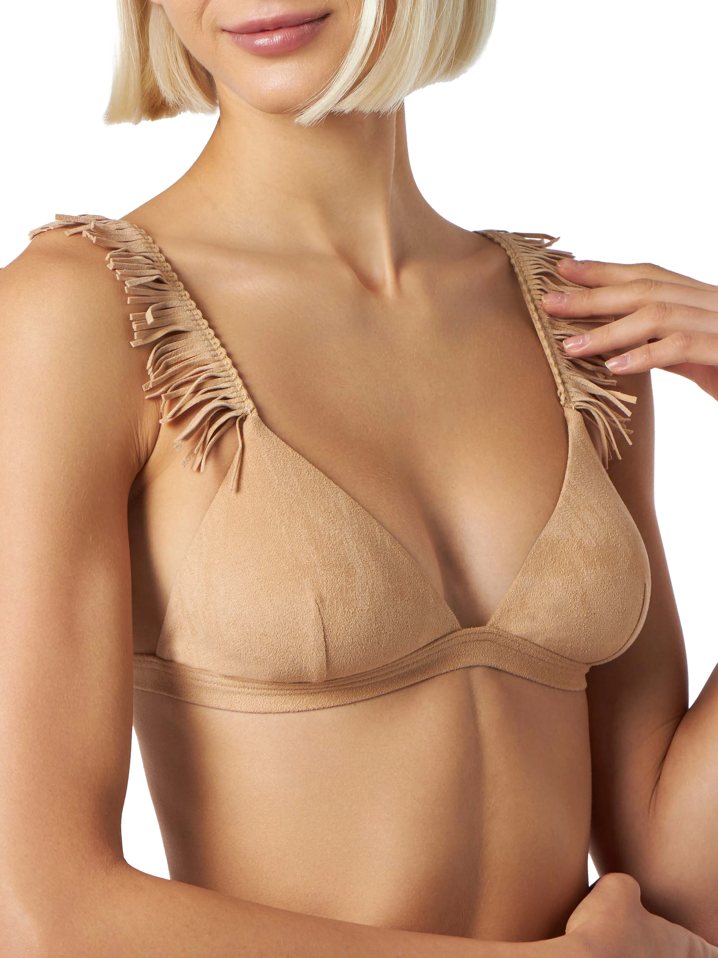 Fringed triangle suede effect - MC2 Saint Barth