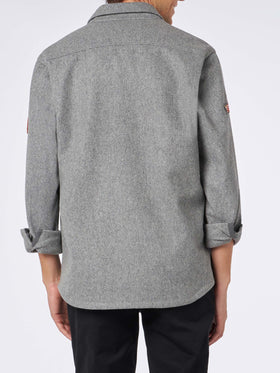 Man wooly grey overshirt with pockets and patches - MC2 Saint Barth