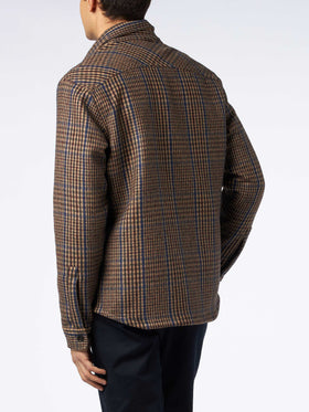 Man wooly Prince of Wales overshirt with pockets and patches - MC2 Saint Barth