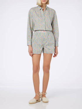 Woman cotton shirt Brigitte with Emma & Georgina print | MADE WITH LIBERTY FABRIC - MC2 Saint Barth