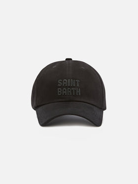 Schwarze Baseball Studio Cap mit Logostickerei 