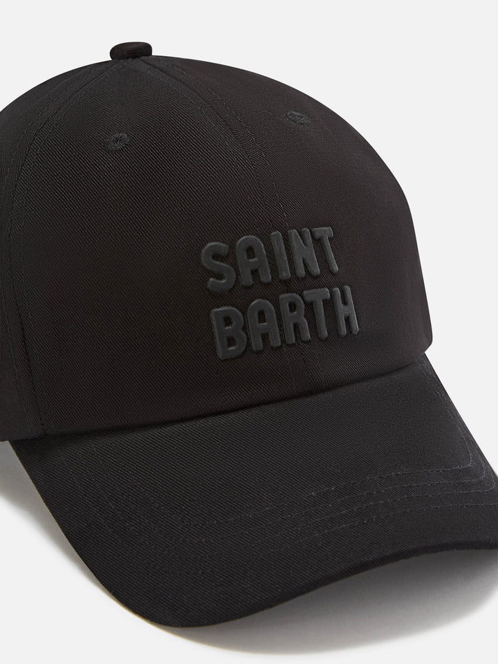 Schwarze Baseball Studio Cap mit Logostickerei 