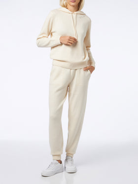 Woman off-white cashmere blend jogger pants - MC2 Saint Barth
