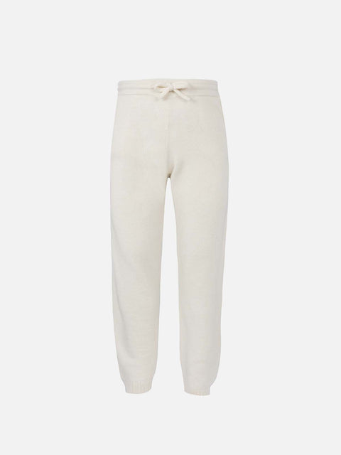 Girl off-white cashmere blend jogger pants - MC2 Saint Barth