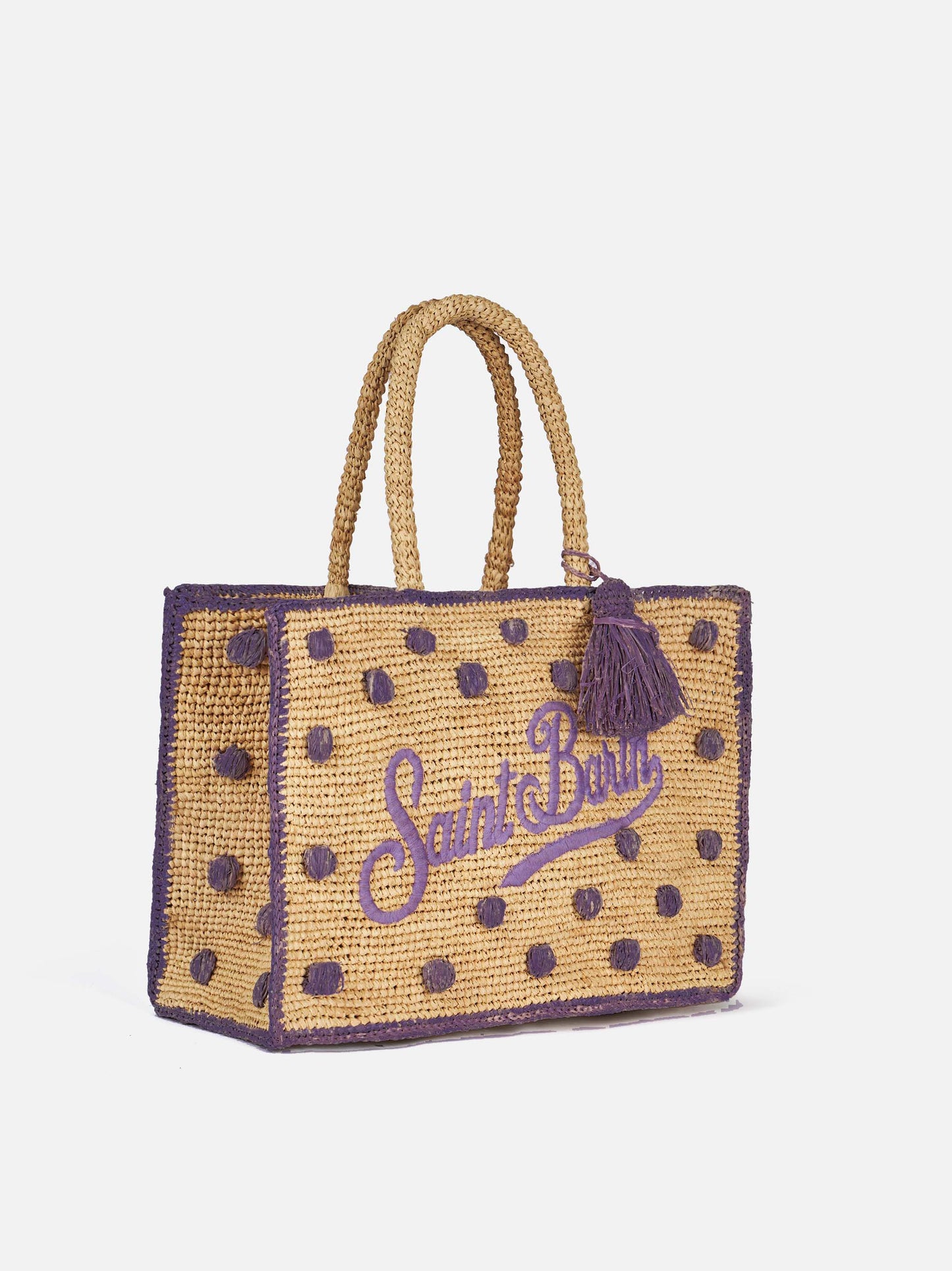 Polka dots terry Colette Raffia handbag - MC2 Saint Barth