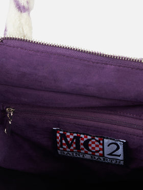 Wooly Colette fringed handbag with pied de poule pattern - MC2 Saint Barth