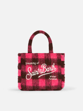 Wooly Colette fringed handbag with check pattern - MC2 Saint Barth