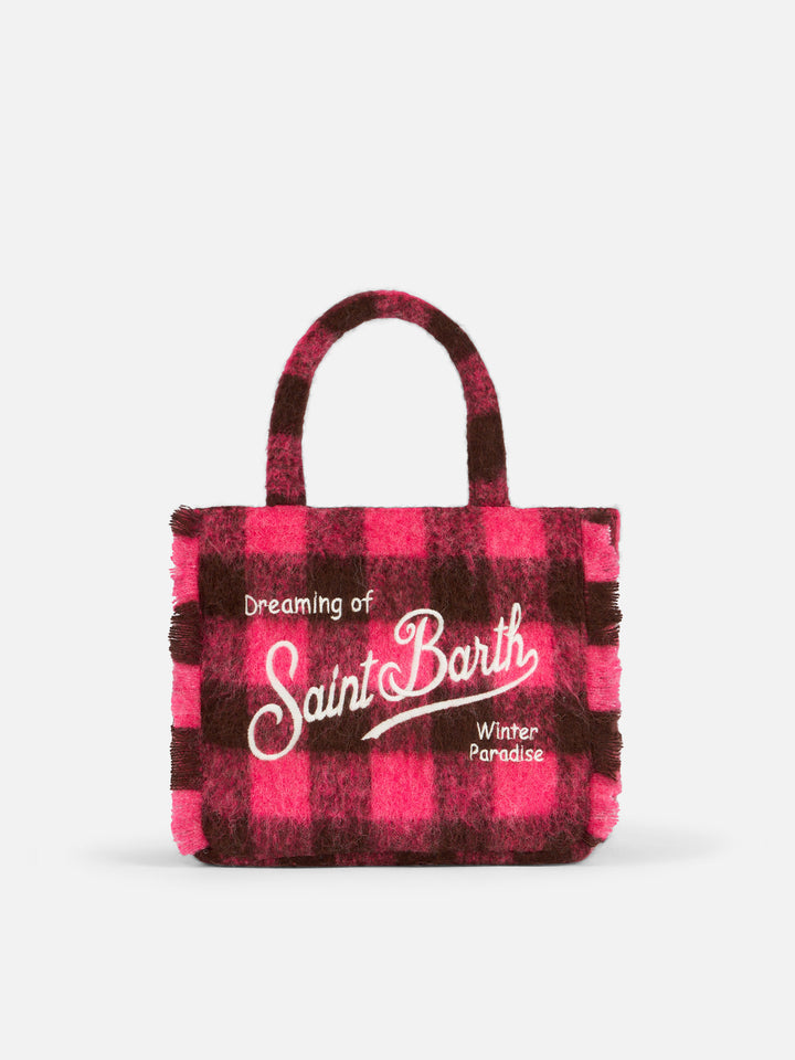 Wooly Colette fringed handbag with check pattern - MC2 Saint Barth