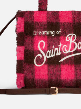 Wooly Colette fringed handbag with check pattern - MC2 Saint Barth