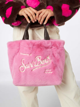 Borsa a mano furry Colette fucsia morbida con tracolla