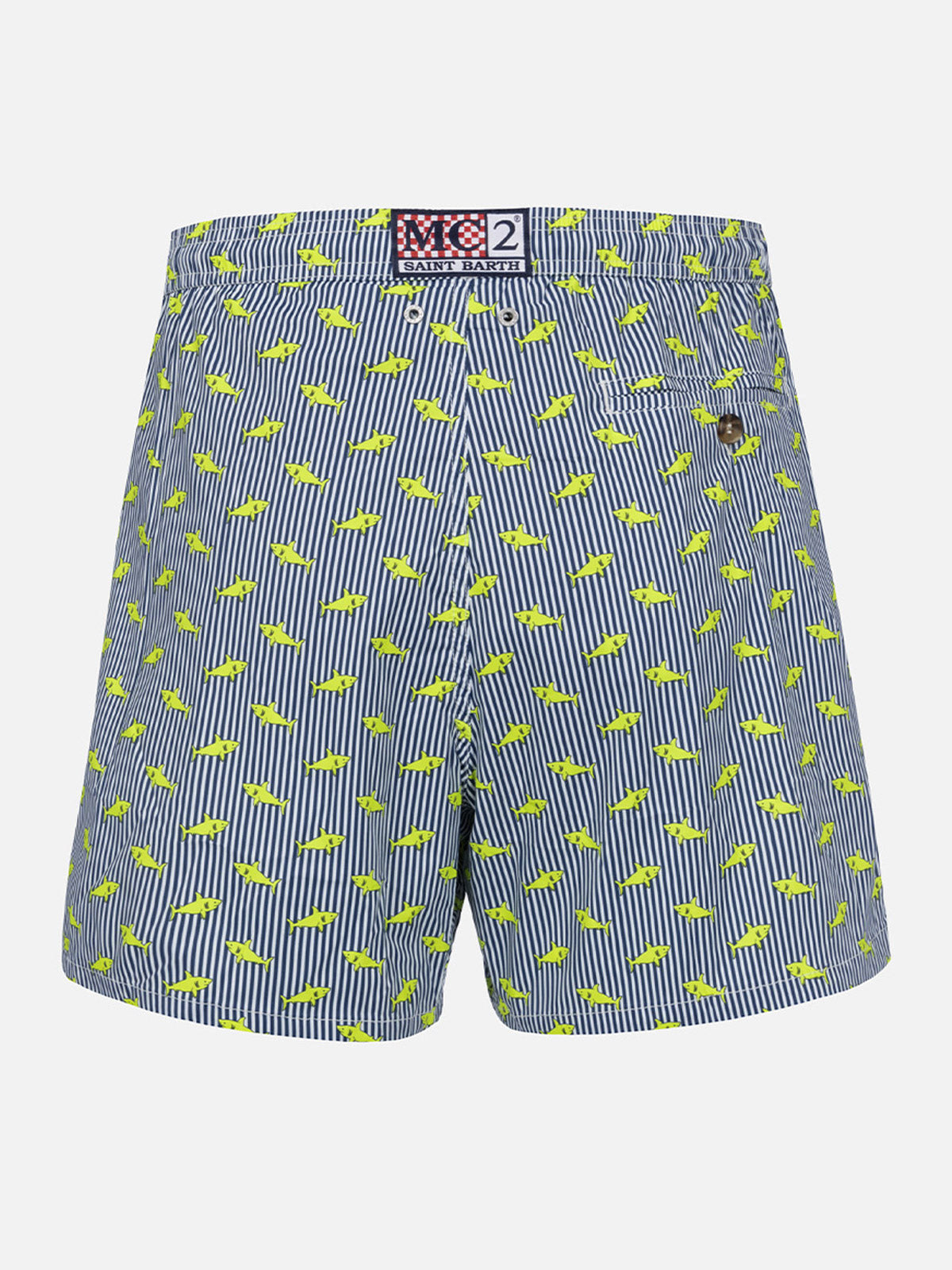 Comfort Light classic stretch swim shorts with sharks print - MC2 Saint Barth