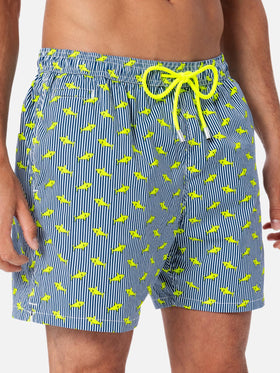 Comfort Light classic stretch swim shorts with sharks print - MC2 Saint Barth
