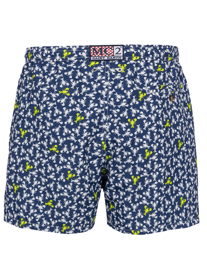 Man lightweight fabric swim-shorts Lighting Micro Fantasy with loabster print - MC2 Saint Barth