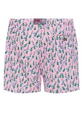 Lightweight fabric swim shorts Lighting with sabrage and bottle print - MC2 Saint Barth