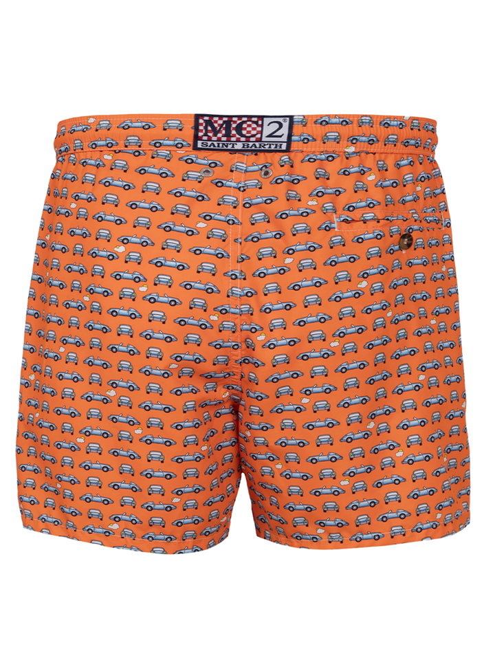 Man lightweight fabric swim-shorts Lighting Micro Fantasy with cars print - MC2 Saint Barth