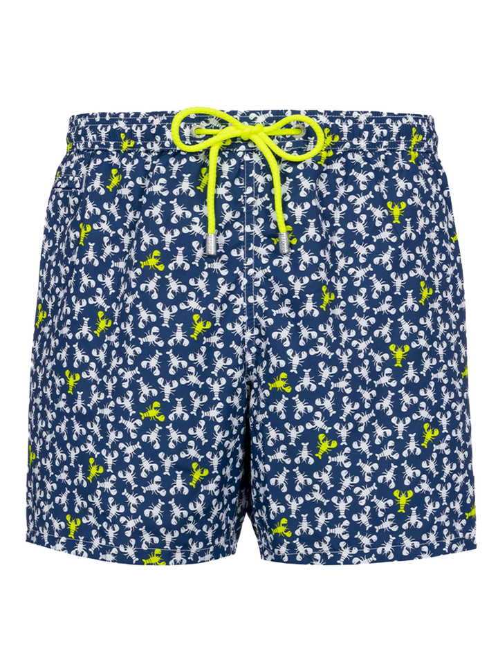 Man lightweight fabric swim-shorts Lighting Micro Fantasy with loabster print - MC2 Saint Barth