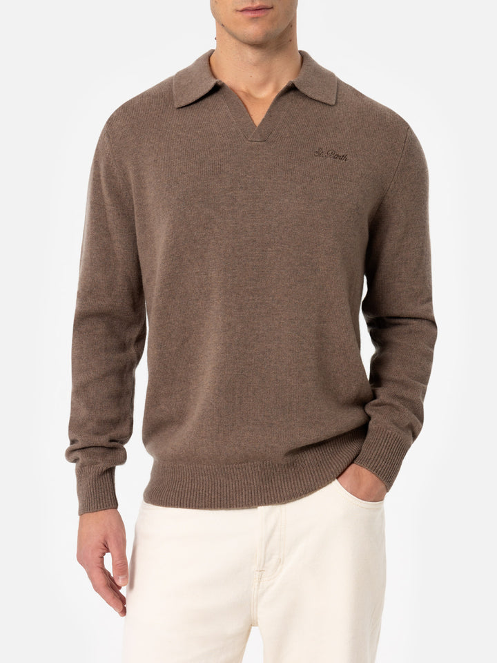 Man nut blended cashmere polo collar sweater Covent - MC2 Saint Barth