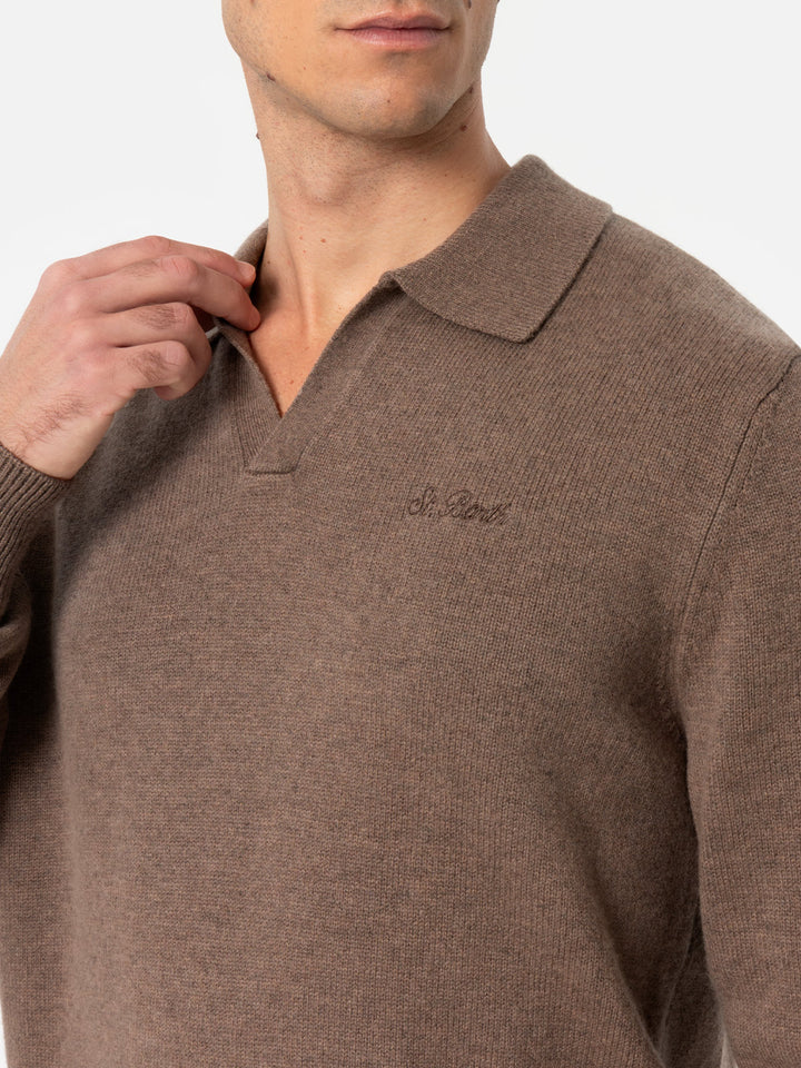 Man nut blended cashmere polo collar sweater Covent - MC2 Saint Barth