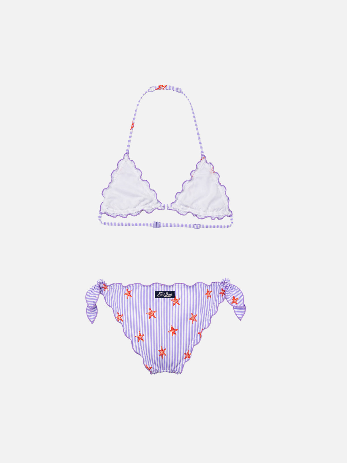 Bikini classico a triangolo da bambina Cris con stampa stelle marine