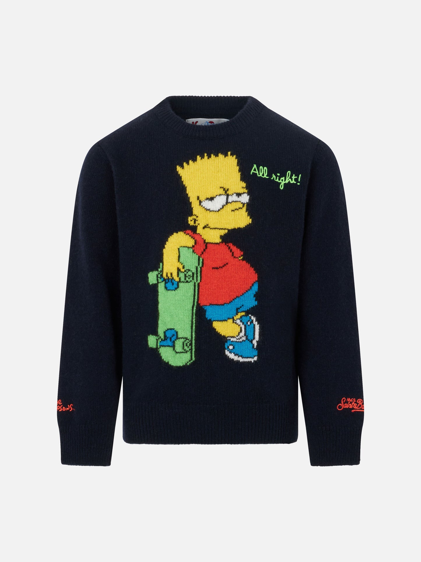 Boy crewneck sweater with Bart Simpson print |THE SIMPSON SPECIAL EDITION - MC2 Saint Barth
